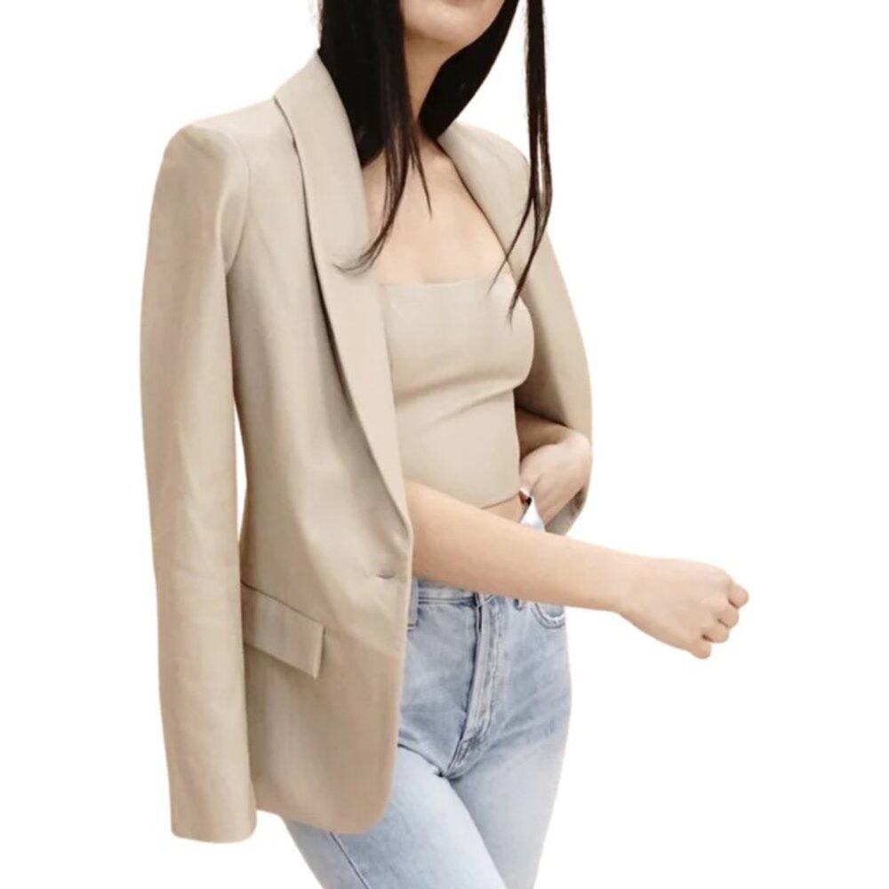 Amanda Uprichard Tan Jane Blazer Size Small - Picture 6 of 16
